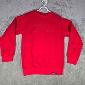 Pittsburgh Panthers Sweatshirt Mens Small Red Pitt‎ Embroidered University Gear